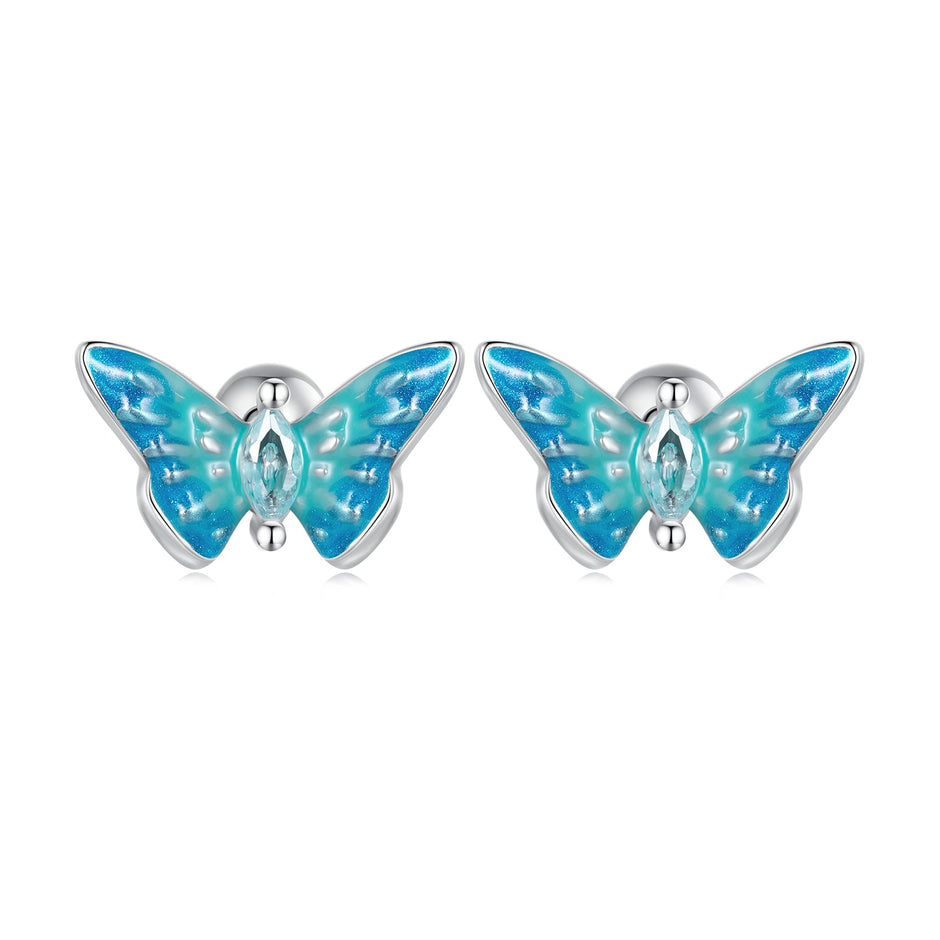 925 Sterling Silver Earrings with Enamel and CZ for Women