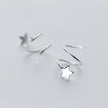 925 Sterling Silver Pentagram Earrings
