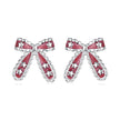 925 Sterling Silver Earrings with Enamel Process in White Gold Plating for Women
