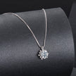 925 Sterling Silver Moissanite & CZ Pavé Necklace - 40+5cm for Women