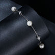 925 Sterling Silver 3mm Moissanite & Shell Pearl Bracelet for Women