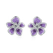 S925 Sterling Silver Plated Platinum Enamel Earrings for Women