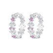 925 Sterling Silver Pavé CZ White Gold Plated Earrings for Women