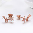 925 Sterling Silver Plated Rose Gold Pavé Setting CZ Earrings for Women
