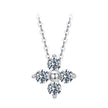 925 Sterling Silver & White Gold Plated Moissanite Necklace 40+5cm for Women
