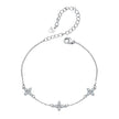 925 Sterling Silver & Plated White Gold Moissanite Bracelet 15+6cm for Women