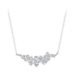 925 Sterling Silver White Gold Plated 40+5cm Necklace with CZ for Women