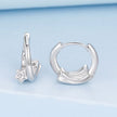 925 Sterling Silver Earrings with White Gold Plating and CZ