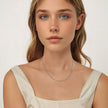 925 Sterling Silver White Gold Plated 40+5cm Necklace for Women