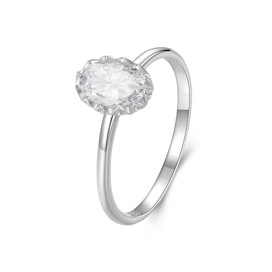 925 Sterling Silver 1.6mm Moissanite 1ct Ring in Size 6 for Women