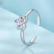 925 Sterling Silver 1.9mm Pavé Setting White Gold Plated Ring