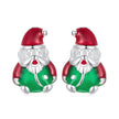 925 Sterling Silver 11*7mm Enamel Process Earrings