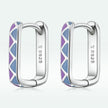 S925 Sterling Silver Enamel Oxidized Earrings for Women