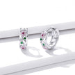 925 Sterling Silver Earrings with Pavé Setting CZ, 1.2*0.5cm, for Women