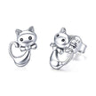 925 Sterling Silver Earrings with Pavé Setting in Oxidized Finish