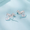 925 Sterling Silver White Gold Plated Pavé Setting CZ Earrings for Women