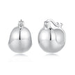 925 Sterling Silver Plated White Gold Earrings 1.4 x 1.0 cm for Women