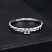 925 Sterling Silver Moissanite White Gold Plated Ring Size 6