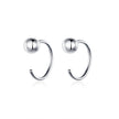 925 Sterling Silver Earrings with Plated Platinum, 1cm Diameter for Women