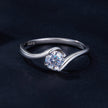 925 Sterling Silver 5mm Moissanite Ring for Women