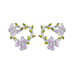 925 Sterling Silver Enamel CZ Plated Earrings