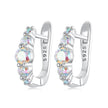 925 Sterling Silver Earrings with CZ in Pavé Setting, 12x3mm, for Women