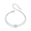 925 Sterling Silver Moissanite 1 Carat Bracelet for Women - White Gold Plated, 150+60mm
