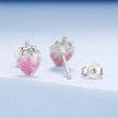 925 Sterling Silver White Gold Plated Enamel Earrings
