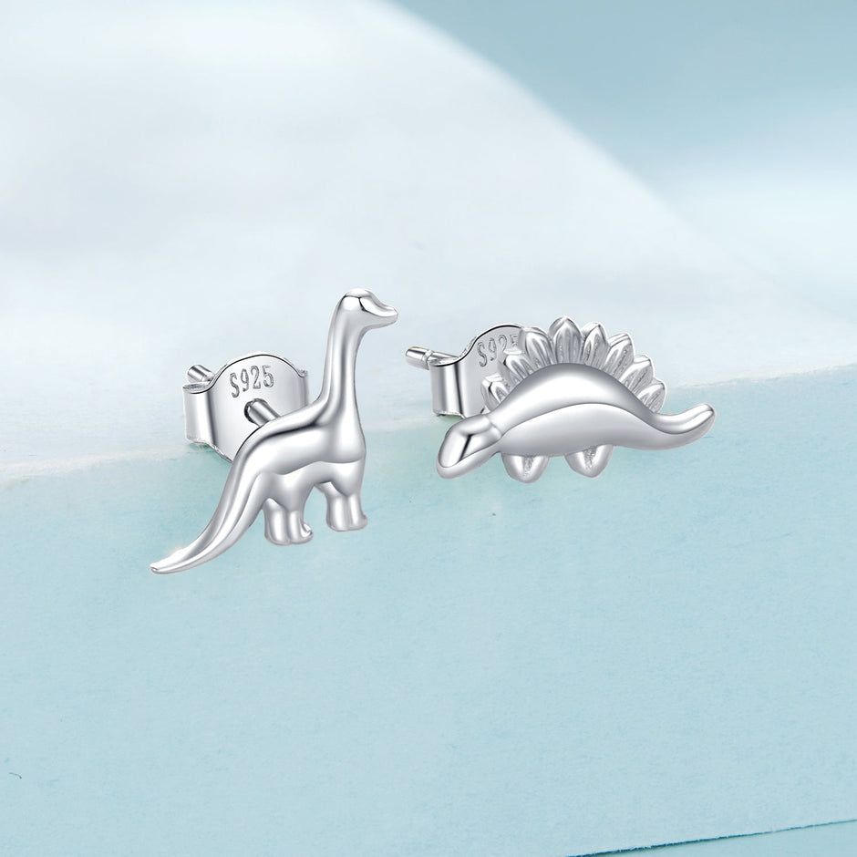 925 Sterling Silver Earrings with Oxidized Finish, 1.1*1cm & 1.2*0.6cm for Women