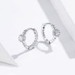 925 Sterling Silver Earrings with Pavé Setting CZ - 1cm for Women