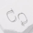 925 Silver White Gold Plated 1.4cm Brass Earrings for Women