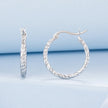 925 Sterling Silver Earrings with White Gold Plating