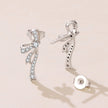 925 Silver White Gold Plated CZ Pavé 1.7 x 0.7 cm Earrings for Women