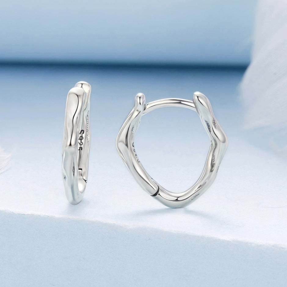 925 Sterling Silver Earrings with Oxidized Finish - 1.4x0.2cm for Women