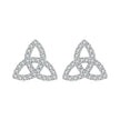 925 Sterling Silver White Gold Plated Pavé CZ Earrings