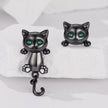 Brass & S925 Silver Earrings | 2.8*1.1cm | White Gold Plated with Pavé Setting CZ for Women