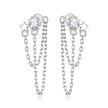 S925 Sterling Silver Pavé CZ Earrings, 0.9cm for Women