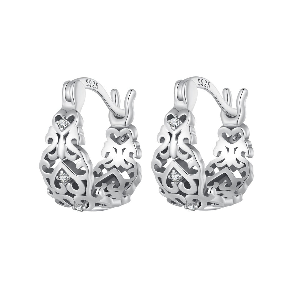 925 Sterling Silver Earrings with Pavé Setting CZ