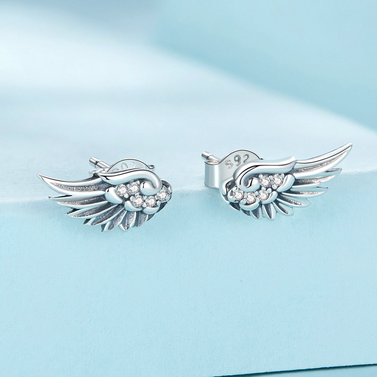 925 Sterling Silver Oxidized Pavé CZ Earrings