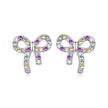 925 Sterling Silver White Gold Plated Pavé Setting CZ Earrings 1.0cm for Women