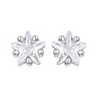 925 Sterling Silver White Gold Plated Earrings 0.5cm with CZ