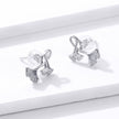 925 Sterling Silver Plated Platinum Wiredrawing Earrings