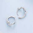 925 Sterling Silver Hoop Earrings with White Gold Plating and CZ Stones