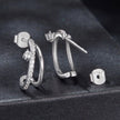 925 Sterling Silver Moissanite Earrings for Women - 1.4x0.5cm, Pavé Setting