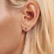 925 Sterling Silver Earrings with Pavé Setting CZ in White Gold for Women