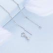 925 Sterling Silver Adjustable Moonstone Necklace with CZ Accents for Women