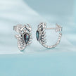 925 Sterling Silver Oxidized Earrings with Pavé CZ for Women