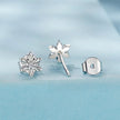 925 Sterling Silver Earrings with Pavé Setting CZ in Oxidized Finish