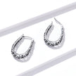 925 Sterling Silver Earrings 2.3*0.4cm Oxidized Silver for Women