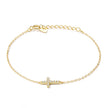 925 Sterling Silver Bracelet with Pavé Setting CZ, 155+25mm for Women